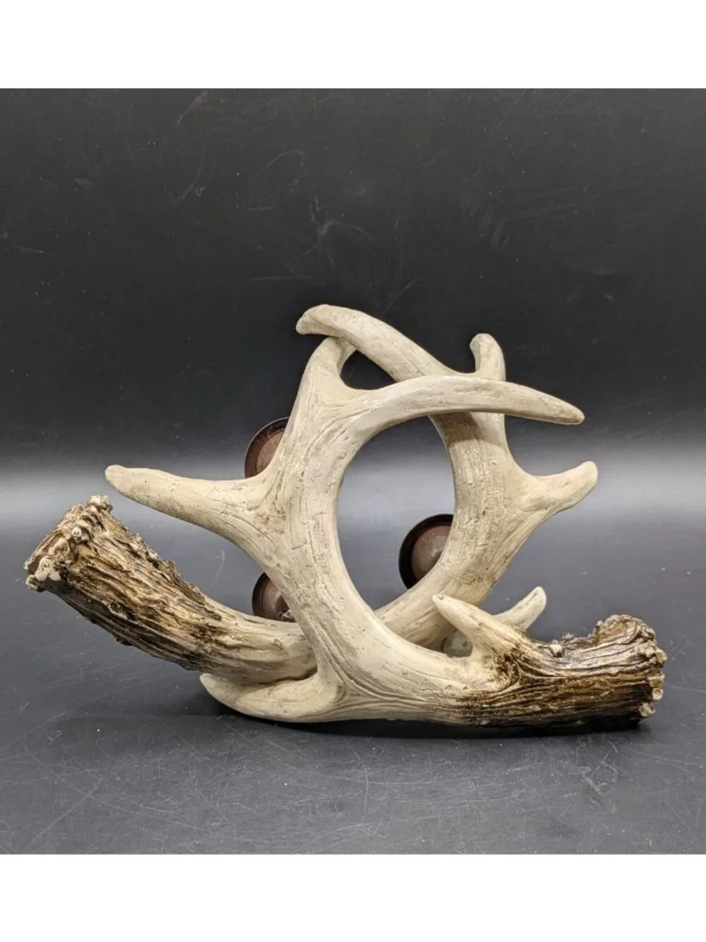 Deer Antler Triple Candle Holder Resin 8